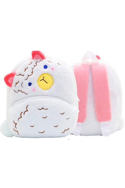 WePro Store Ghiozdan pentru grădiniță, model Alpaca, plush, 26x24x10