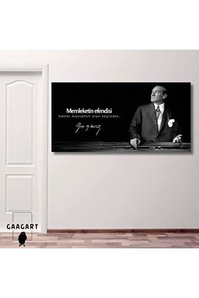 GAAGART Panoramik Kanvas Atatürk Sözleri Memleketin efendisi hakiki müstahsil...