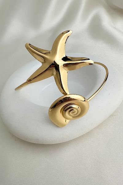 Modex Gold Color Starfish Mussel Detail Adjustable Arm Accessory (Diameter: 9cm)