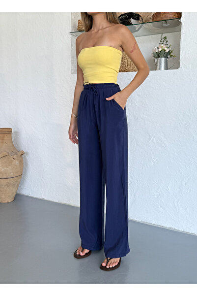 COMBİNE MİCHAİL Жіночі широкі штани з еластичним поясом