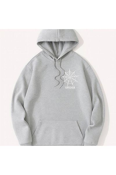 CLASSY.MODA Hooded Sweatshirt, Spider Web “Spider” Printed