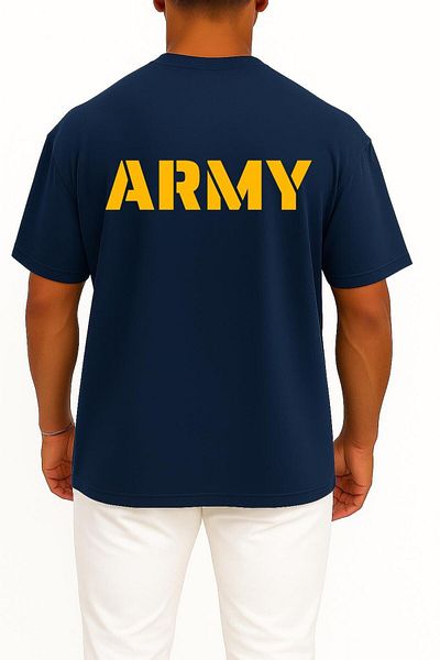 Bahriyeli Collection Oversize Army Pocket and Back Design Unisex T-Shirt