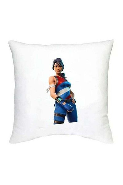 Generic Fortnite Character Printed Decorative Cushion White/Blue/Red 16x16inch