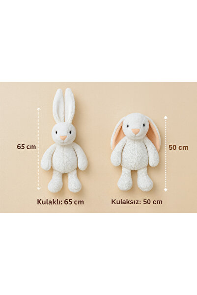HUA Uzun Kulaklı Yumuşak Tavşan Peluş Oyuncak – Uyku Arkadaşı - Yumuşak, Uzun Kulaklı, Beyaz