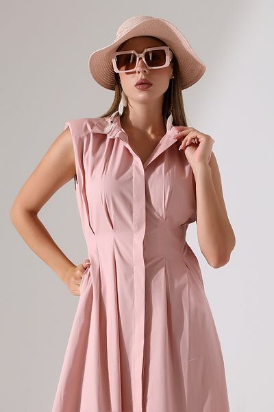 Dreamlike 100% Cotton Poplin Button Fish Form Shirt Dress
