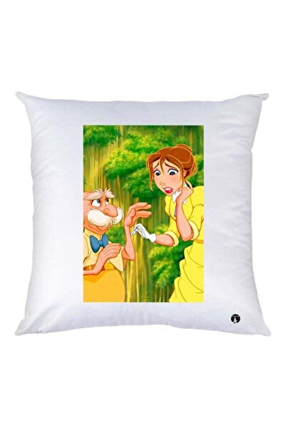 Generic Cartoon Printed Decorative Throw Pillow White/Yellow 30x30cm