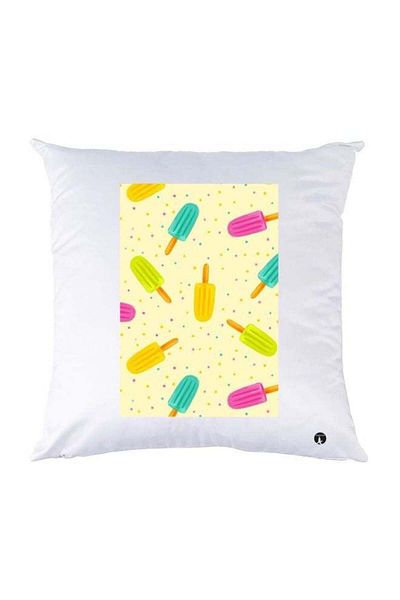 Generic BP Ice Creams Printed Throw Pillow White/Yellow/Green 30x30cm