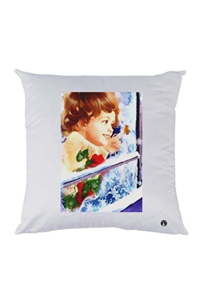 Generic Cartoon Printed Throw Pillow White/Blue/Beige 30x30cm