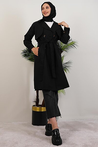 GİYZAMİLA Rowan Trench Coat Μαύρο