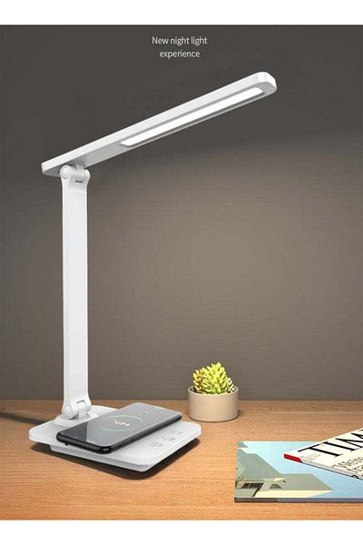 Generic KLNAMAEAAN Foldable LED Desk Lamp Plug-In Version with 15W Wireless Fast Charging