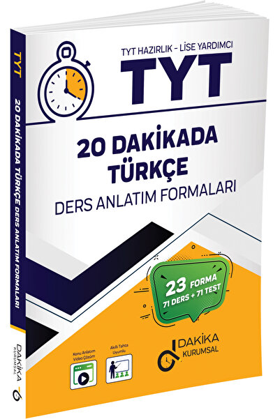 Dakika Yayınları TYT 20 DAKİKADA TÜRKÇE DERS ANLATIM FORMALARI