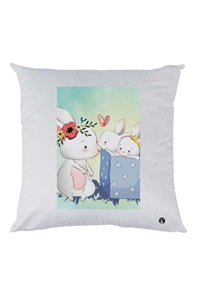 Generic Cartoon Printed Pillow White/Green/Blue 30x30cm