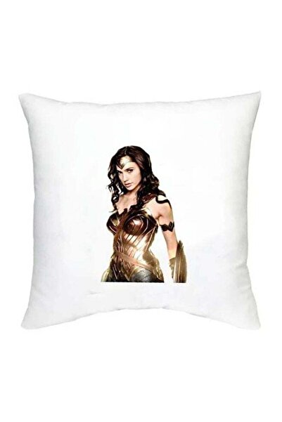 Generic Wonder Woman Printed Decorative Cushion White/Brown/Black 16x16inch