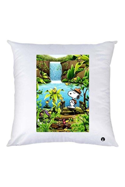 Generic Cartoon Printed Throw Pillow White/Blue/Green 30x30cm