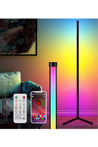 Generic HuHa Corner Floor Lamp, 59" Dimmable Standing Floor Light,Minimalist RGB Color Changing Led Corner