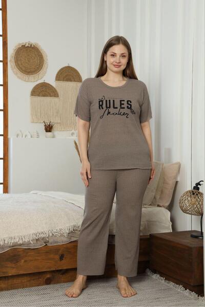 FORVENS Σετ γυναικείας πιτζάμας μεγάλου μεγέθους με εμπριμέ σχέδια