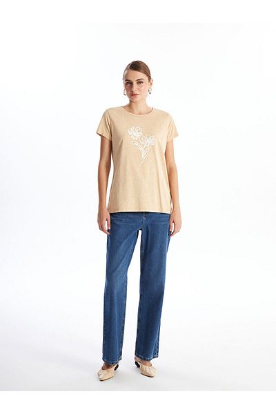 LC Waikiki New Season Crew Neck Printed Short Sleeve Women's T-Shirt - S4Nh67Z8