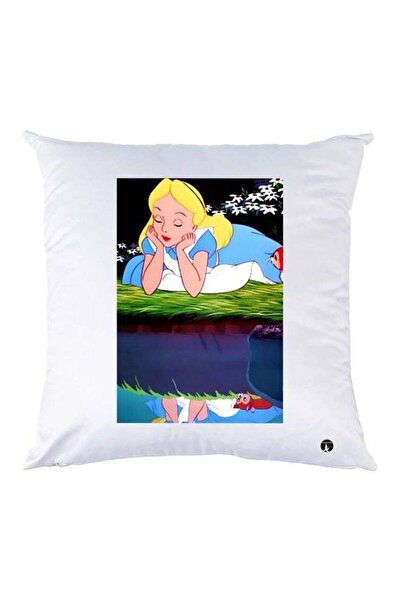Generic Cartoon Printed Throw Pillow White/Blue/Yellow 30x30cm