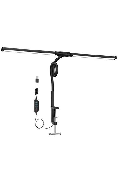 Generic NKX Cross-Border Double-Head Gooseneck Clip-On Lamp for Students Eye Protection Reading Light