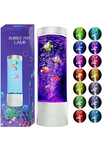 Generic مصباح سمكة الفقاعات البركانية | مصباح LED حساس لسطح المكتب | مصباح حوض أسماك متغير اللون | مصباح اصطناعي