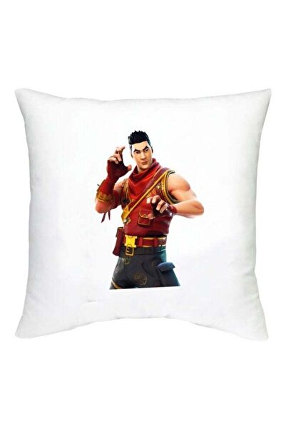 Generic Fortnite Character Printed Decorative Cushion White/Red/Beige 16x16inch