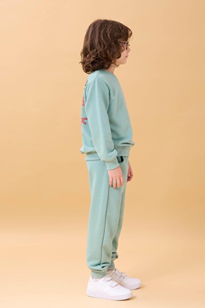 Perendi Costum din două piese sezonier pentru băiat cu imprimeu brodat - Çağla