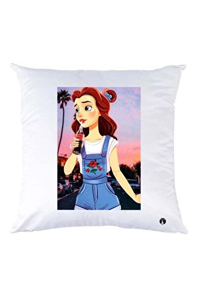 Generic Girl Printed Throw Pillow White/Brown/Beige 30x30cm