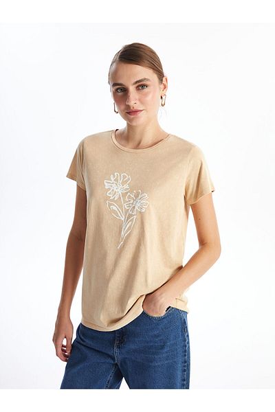 LC Waikiki New Season Crew Neck Printed Short Sleeve Women's T-Shirt - S4Nh67Z8