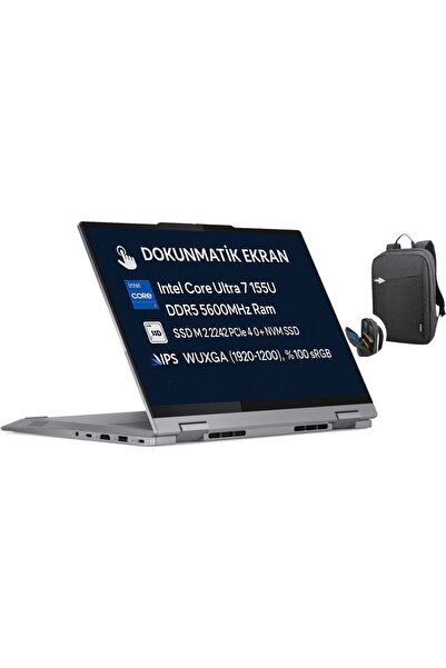 LENOVO Thinkbook 14 2-In-1 G4 Core Ultra 7 155U 16GB 512GB SSD 14" Wuxga IPS dos 21MX002VTR + B210 Çanta