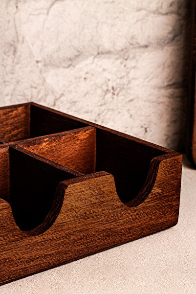 Snippy Chaye - Wooden 6 Compartments Tea Storage Box Accessory Jewelry Organizer Organizer Herb Storage Box