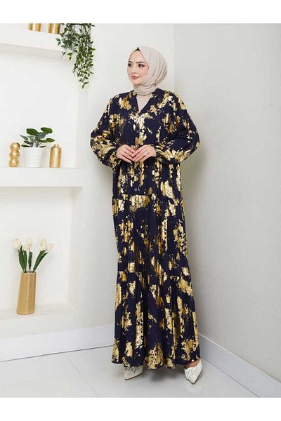 Moda Krash Oversize Viscosse Dress with Paper Print
