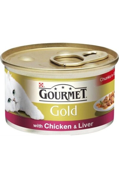 Gourmet Purina Gold Kıyılmış Konserve Tavuklu ve Ciğerli 85 gr