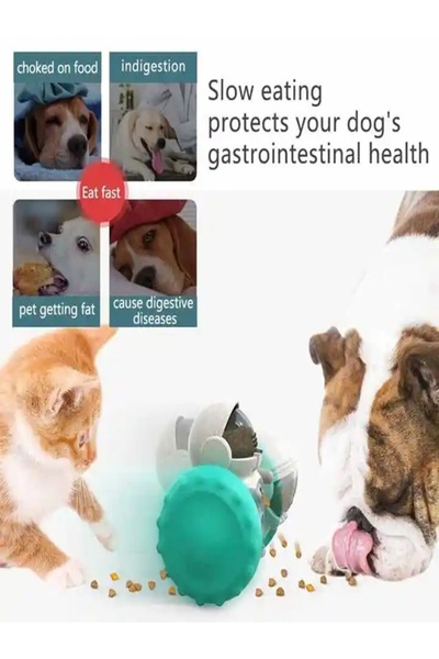 NO BRAND Interactive toy for dogs and cats - food dispenser, durable wheels, anti-tip