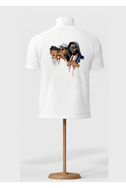 barsdepo Tricou oversize cu imprimeu, tricou oversize unisex alb