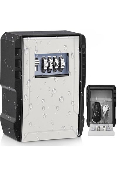 VisionHub Metal box with combination lock for key storage, waterproof, Waterproof external box, resistant