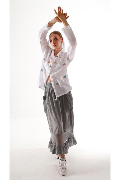 shE tekstil Starry Shirt Linen Jacket