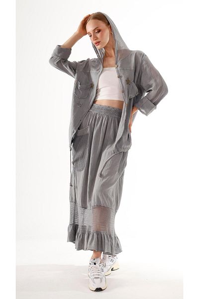 shE tekstil Starry Shirt Linen Jacket