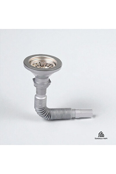 İSAOĞLU YAPI Mutfak Gideri Çöp Toplama Özellikli Evye Sifonu Gümüş Renk Mutfak Sifonu