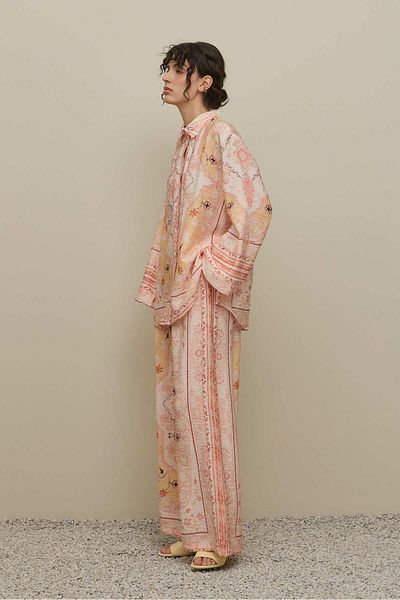 Fahhar Vintage Patterned Shirt Suit Multicolored