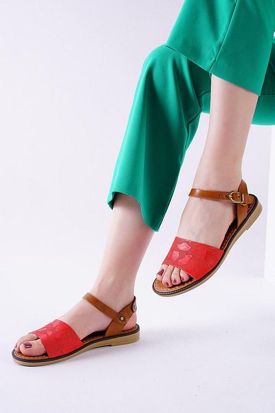 Celira Red Skin Sandals