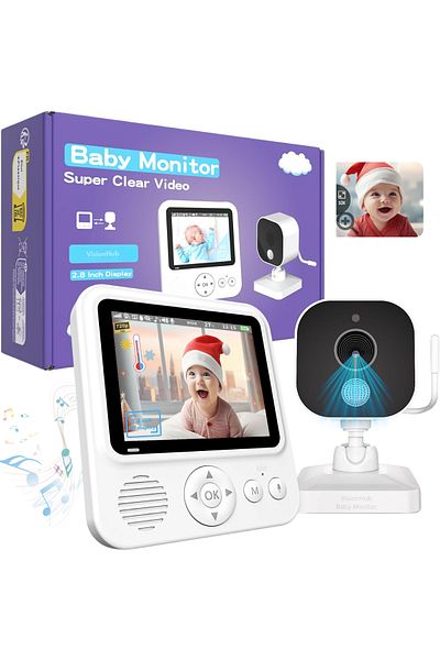 VisionHub Digital Baby Monitor and Wireless Audio-Video Camera for Baby Surveillance, 1500mAh battery, 2.8”IPS