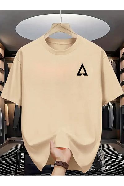 PENTHİLUS Men Short Sleeve Round Neck Geometric Pattern T-Shirt for Summer Outdoor Activities