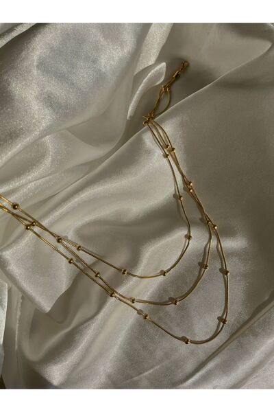 F&B JEWELRY قلادة دوريكا 3 قطع من الفولاذ المقاوم للصدأ باللون الذهبي