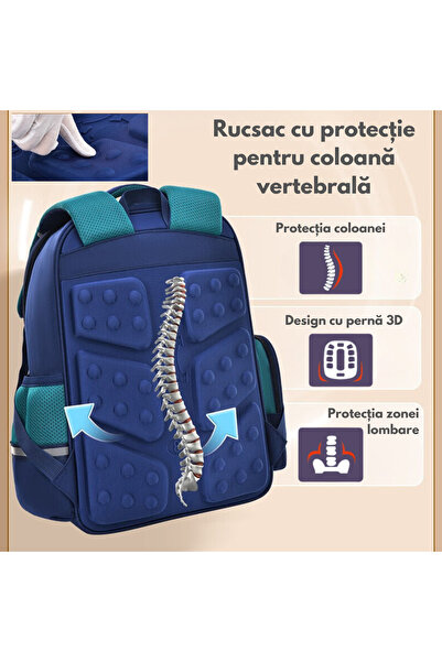 VisionHub School Bag, Ergonomic for Children, Ultra Lightweight, Multiple Compartments, Backpack,