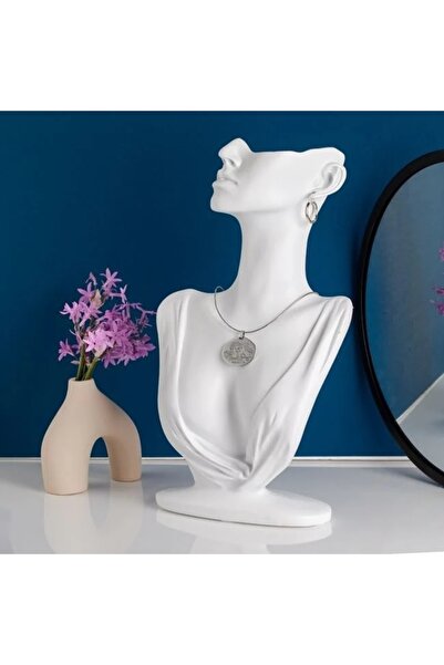 divendi-ro Jewelry Organizer Holder, Female Bust model, 18x7x31.5cm, white