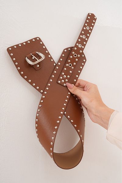 Desre Moda Zimba Detailed Wide Belt Dress Belt Shirt Belt Coat Belt Body Belt Waist Belt