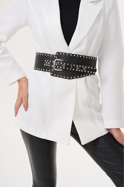 Desre Moda Zimba Detailed Wide Belt Dress Belt Shirt Belt Coat Belt Body Belt Waist Belt