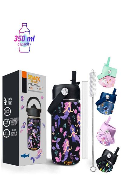 Snack Attack SA Kids Water Bottle for School Insulated water bottle with Straw Lid, Kids water bottl