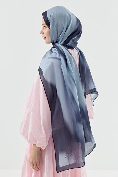 Modakaşmir Βαμβακερό σάλι με μοτίβο ομίχλης