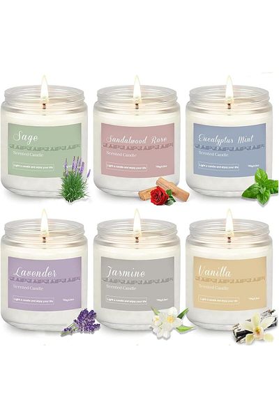 Generic 6 Pack Candles for Home Scented Aromatherapy Candles Gifts Set for Women, Lavender Candle, Natural S